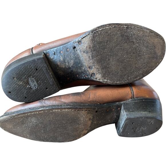 LUCCHESE 2000 Harrison Brown Cowhide Leather Cowboy Boots 9D - Picture 10 of 16